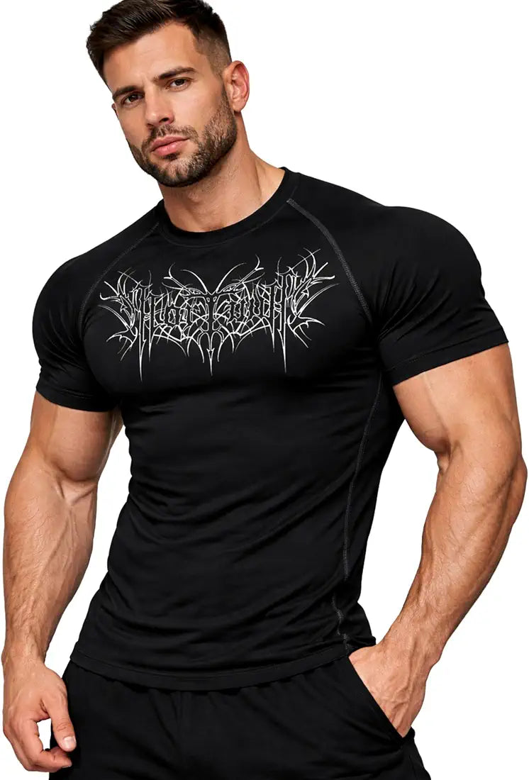 Men's Compression Gym T-Shirt – Quick Dry Athletic Muscle Fit Workout Tee
